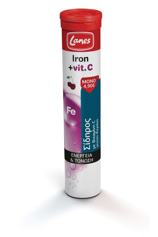 Lanes Iron & Vitamin C Με Γεύση Κεράσι 20αναβράζοντα δισκία