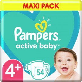 Pampers Active Baby No 4+ (10-15kg) 54τμ …