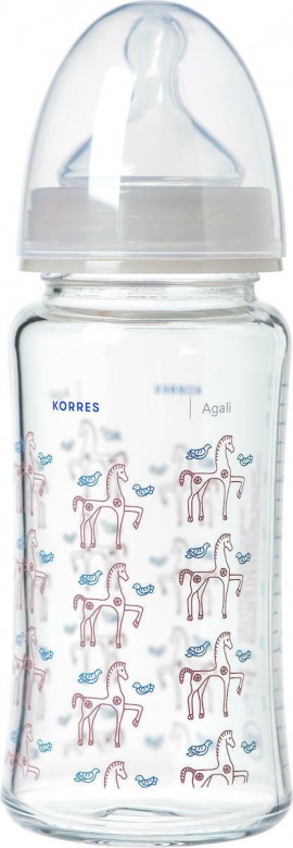 Korres Agali Glass Baby Bottle with Nipple Si…