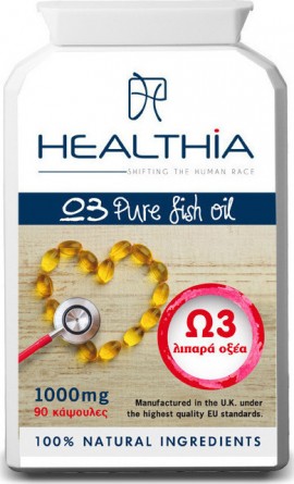 Healthia Fish Oil Omega 3 1000mg 90 κάψο …