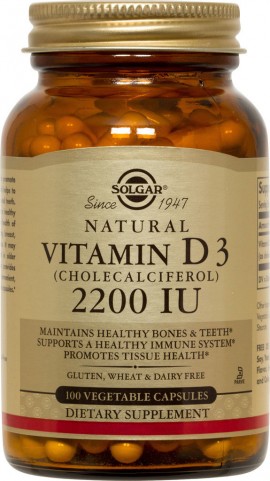 Solgar Vitamin D3 2200IU (55μg) 100vcaps