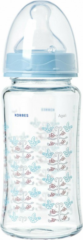 Korres Agali Glass Baby Bottle with Nipple Si…