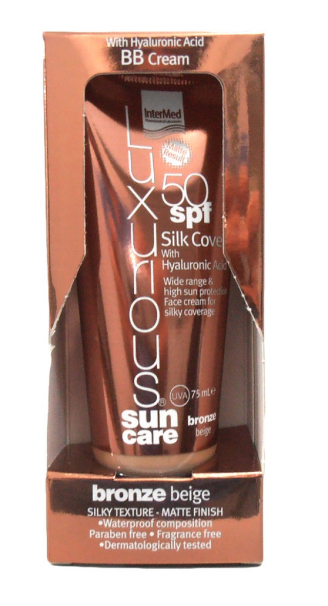 Intermed Luxurious Sun Care Silk Cover Αντιηλιακή Προσώπου BB με Χρώμα σε Bronze Απόχρωση SPF50+ 75ml