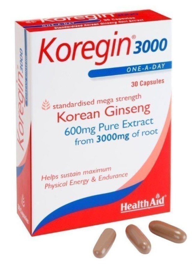 Health Aid Koregin Κορεάτικο Tζίνσενγκ 3000 600mg 30caps