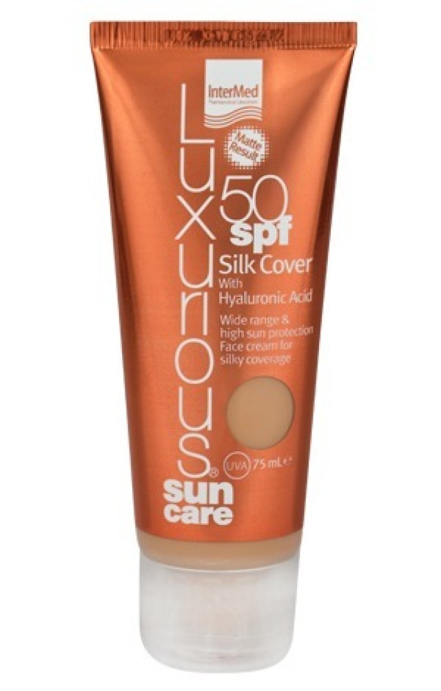 Intermed Luxurious Sun Care Silk Cover With Hyaluronic Acid Natural Beige SPF50 75ml