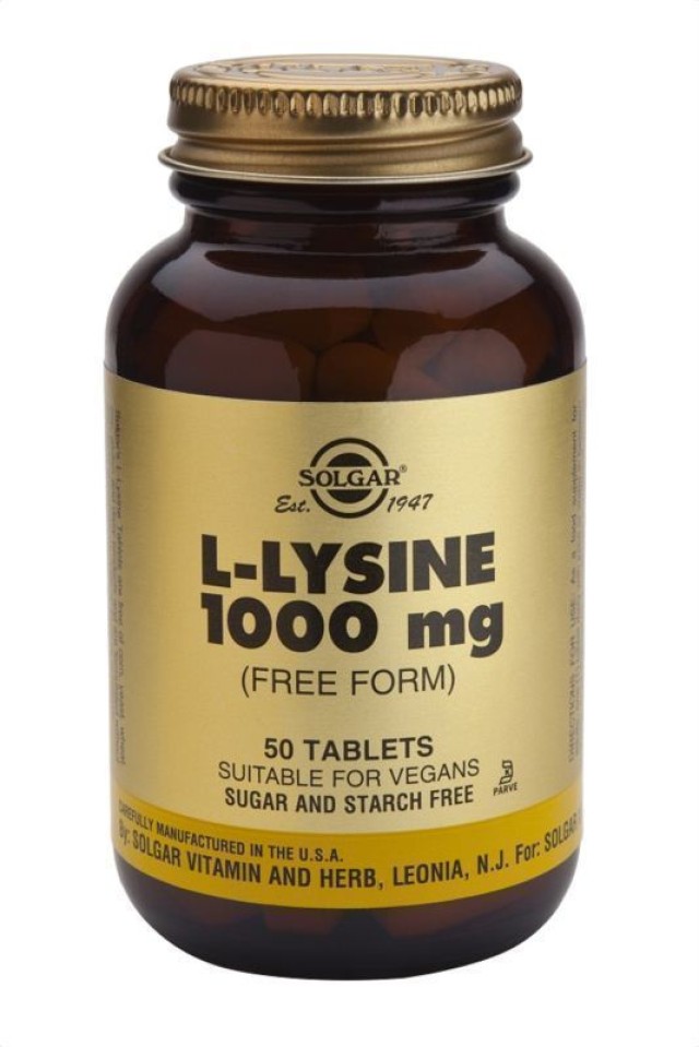 Solgar L-Lysine 1000mg 50 ταμπλέτες