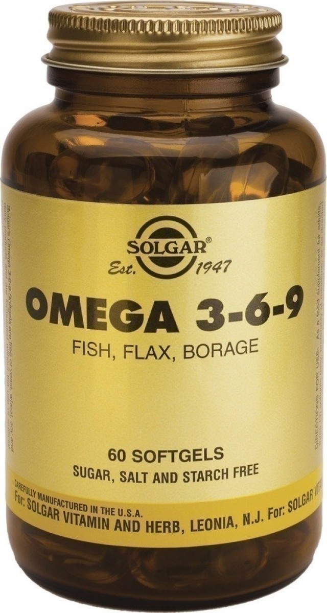 Solgar Omega 3 6 9 Fish, Flax, Borage 60 μαλακές κάψουλες