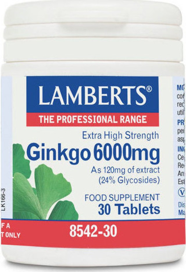 Lamberts Ginkgo Biloba 6000mg 30 ταμπλέτες