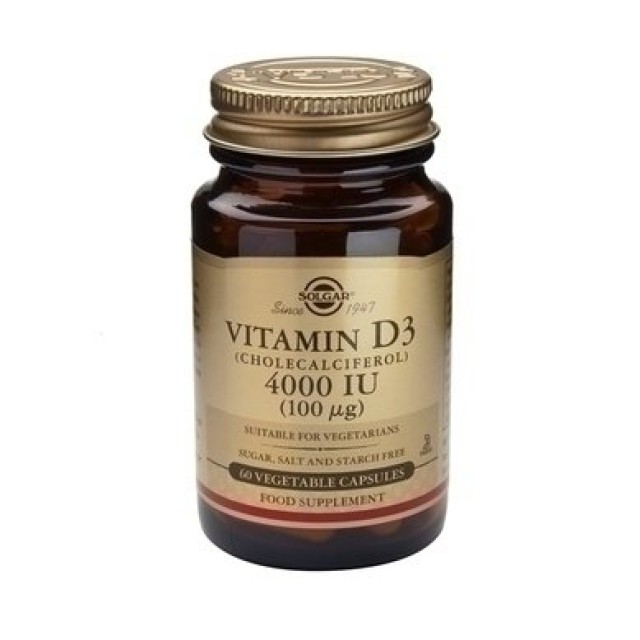 Solgar Vitamin D3 4000IU 60 φυτικές κάψουλες