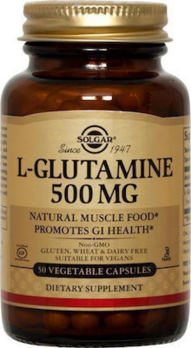 Solgar L-Glutamine 500mg 50 φυτικές κάψουλες