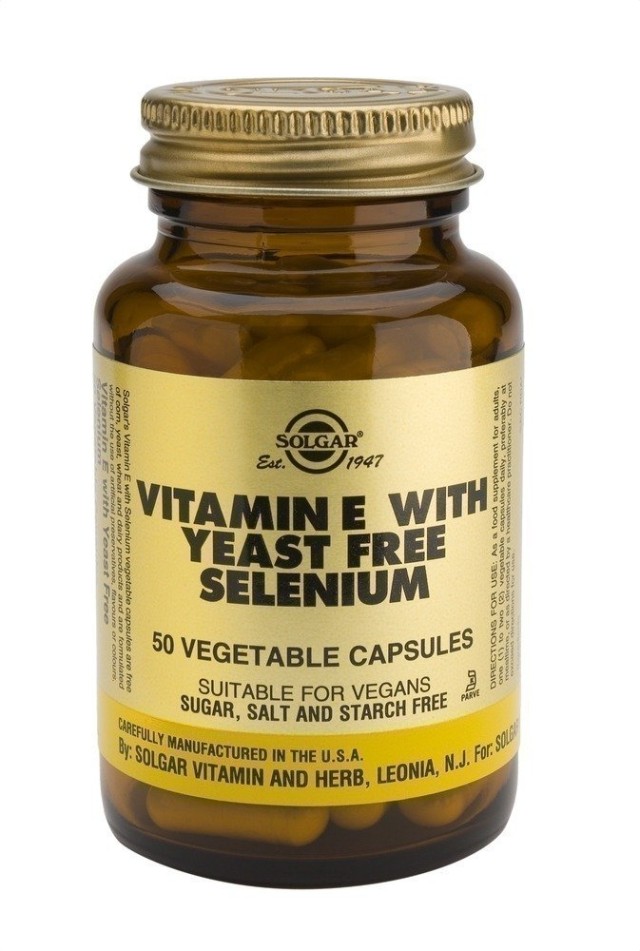 Solgar Vitamin E with Yeast Free Selenium 50 φυτικές κάψουλες