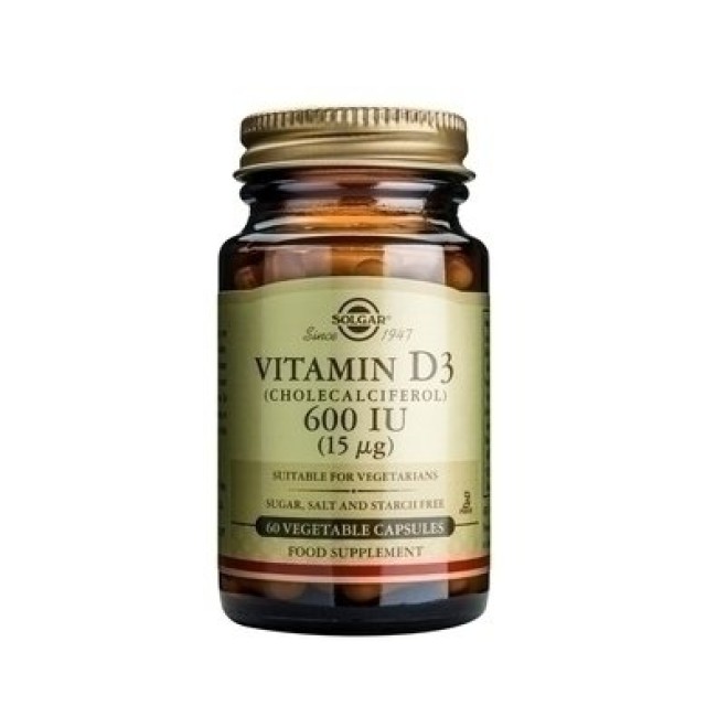 Solgar Vitamin D3 600IU (15μg) 60vcaps