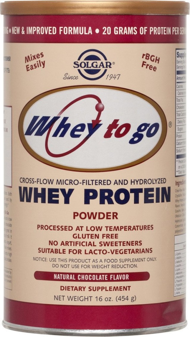 Solgar Whey to Go Protein Powder Chocolate 454gr