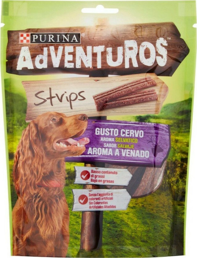 Purina Adventuros Strips με Ελάφι Λιχουδιές Σκύλου 90gr