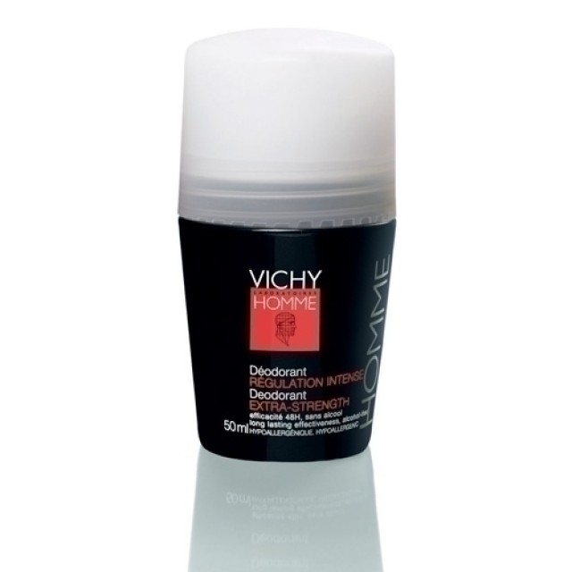 Vichy Homme 72hr Anti-perspirant Deodorant Roll-On Ανδρικό Αποσμητικό Για Έντονη Εφίδρωση Με Άρωμα 72ώρες Προστασία 50ml