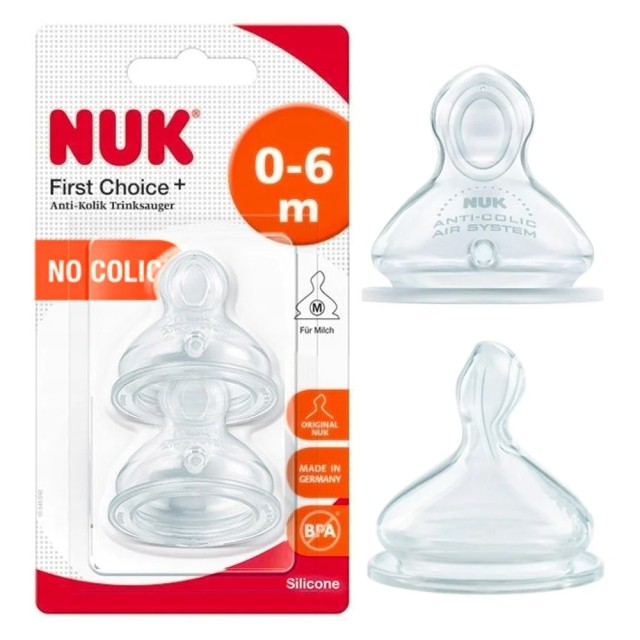 Nuk First Choice+ Θηλές Σιλικόνης Medium 0m+, 2τμχ