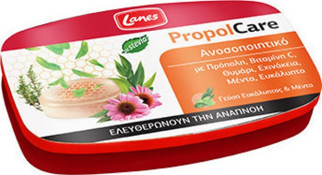 Lanes Propolcare Παστίλιες  Με Γεύση Ευκάλυπτου & Μέντας 54gr