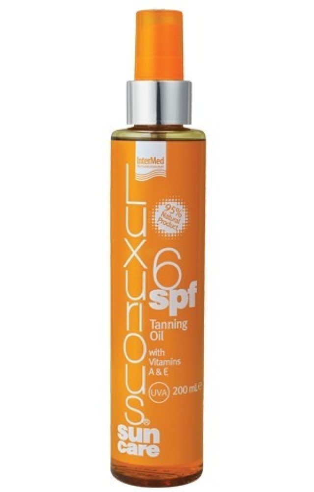 Intermed Luxurious Sun Care Tanning Oil με βιταμίνες Α & Ε SPF6 200ml