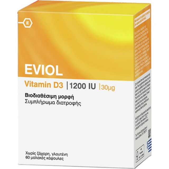 EVIOL VITAMIN D3 1200IU ΣΥΜΠΛΗΡΩΜΑ ΔΙΑΤΡΟΦΗΣ 60caps