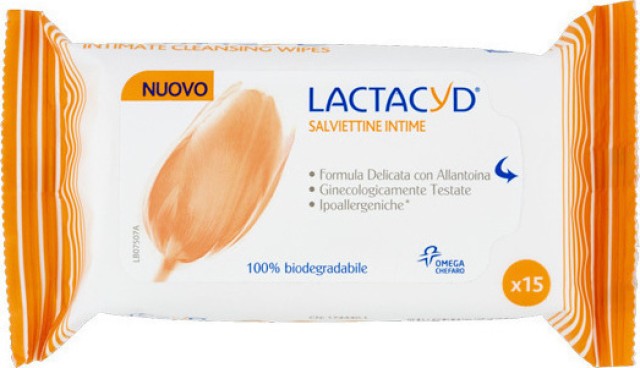 Lactacyd Μαντηλάκια Καθαρισμού Ευαίσθητης Περιοχής 15ττμχ