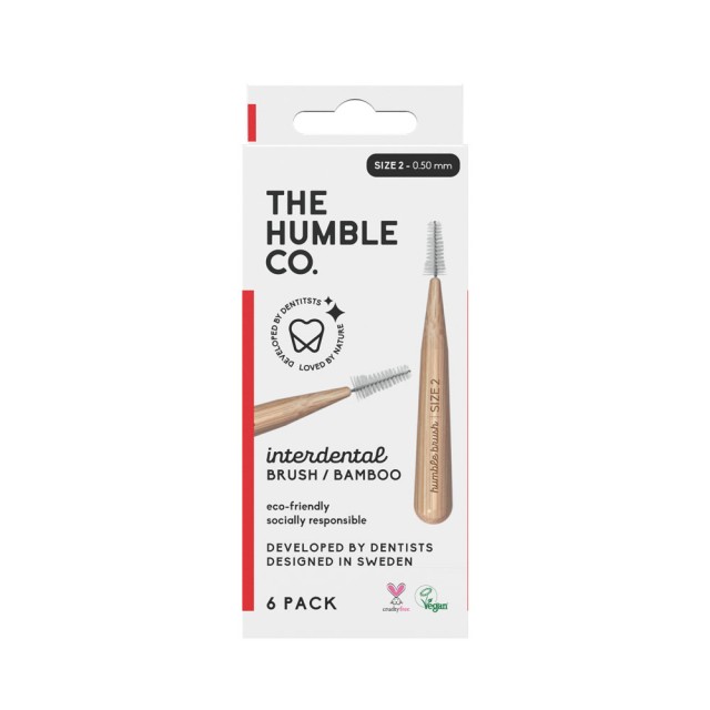 The Humble Co. Μεσοδόντια Βουρτσάκια Bamboo 0.50mm Κόκκινο 6τμχ