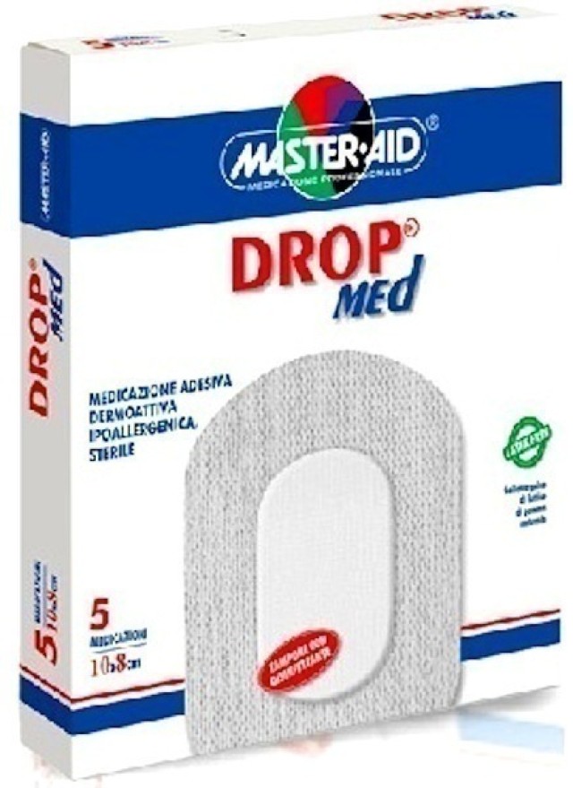 Masteraid Drop Med Αυτοκόλλητες Αντικολλητικές Γάζες 14x14cm (9x9), 5 τεμάχια