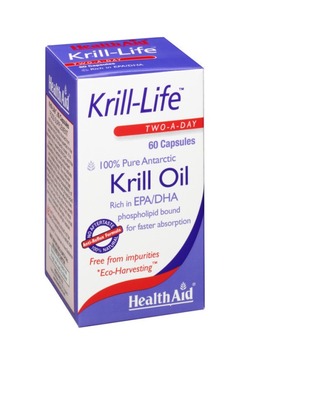 Health Aid Krill Life Oil Συμπλήρωμα Διατροφής Ω3 Λιπαρών Οξέων 500mg 60caps