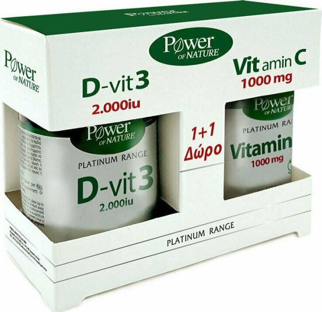 Power Health Promo Classics Platinum Range Vitamin D-Vit3 2000iu 60 ταμπλέτες & Vitamin C 1000mg 20 ταμπλέτες