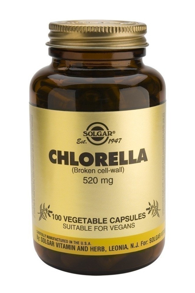 Solgar Chlorella 520mg 100 φυτικές κάψουλες