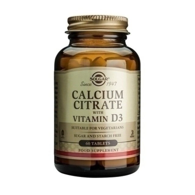 Solgar Calcium Citrate with Vitamin D3 250mg 60 ταμπλέτες