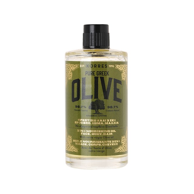 Korres Pure Greek Olive 3 In 1 Nourishing Oil Θρεπτικό Λάδι Για Πρόσωπο, Σώμα & Μαλλιά 100ml