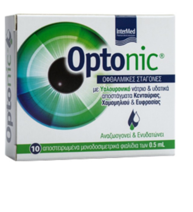 Intermed Optonic Eye Drops Οφθαλμικές Σταγόνες Με Υαλουρονικό Οξύ 10x0.5ml