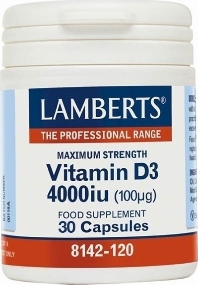 Lamberts Vitamin D3 4000iu 30 κάψουλες