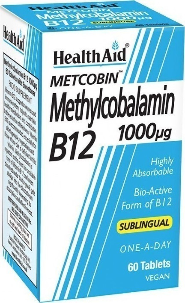 Health Aid B12 Methycobalamin Βιταμίνη Β12 1000μg 60tabs Υπογλώσσια