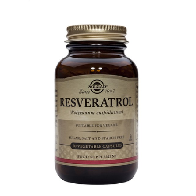 Solgar Resveratrol Συμπλήρωμα Διατροφής Με Ρεσβερατρόλη Για Την Καλή Καρδιαγγειακή Υγεία 100mg 60vcaps