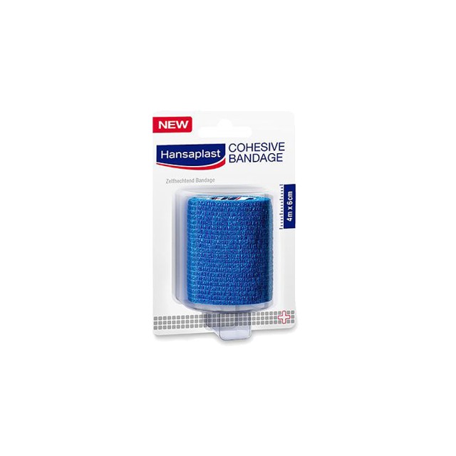 Hansaplast Cohesive Bandage Μπλε Αυτοκόλλητος Επίδεσμος 6cm x 4m 1τμχ