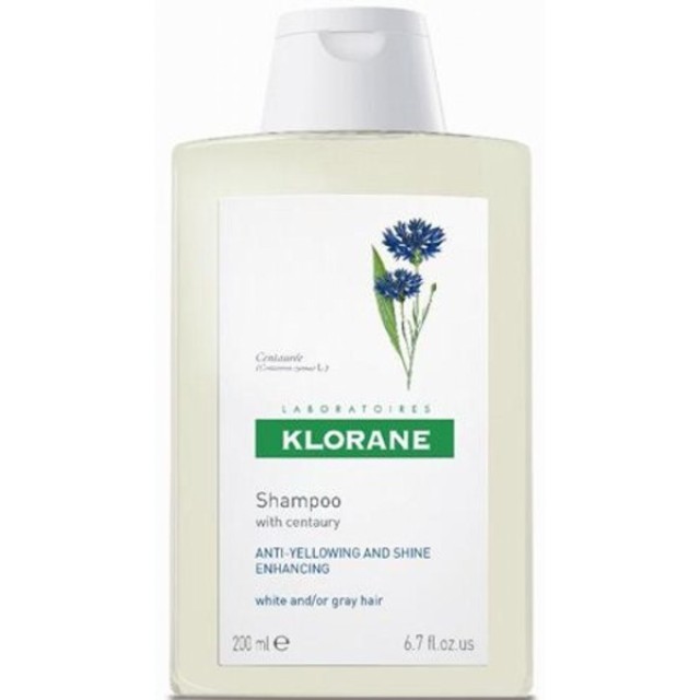 Klorane Centauree Shampoo Σαμπουάν Για Λευκά & Γκρίζα Μαλλιά Με Κενταυρίδα 200ml