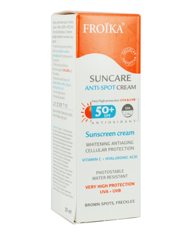 Froika Sun Care Anti-Spot Αντηλιακή Κρέμα κατά των Πανάδων SPF50 30ml