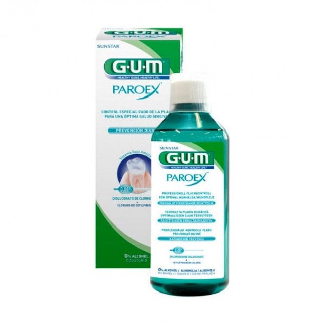 GUM 1702 Paroex Daily Prevention 0,06% CHX + 0,05% CPC Στοματικό Διάλυμα για Ενήλικες, 500ml