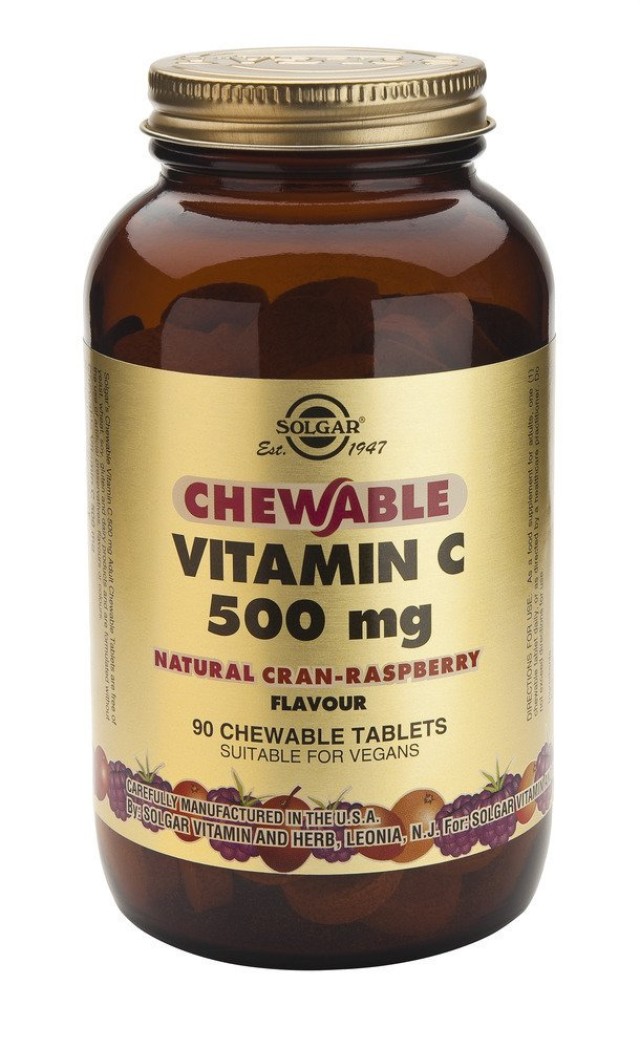 Solgar Chewable Vitamin C 500mg Raspberry 90 μασώμενες ταμπλέτες