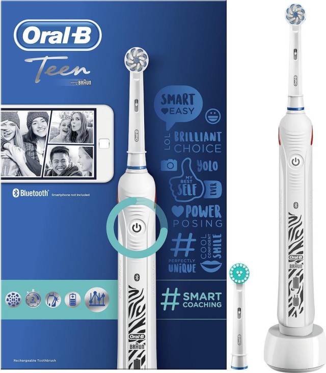 Oral-B Teen White Smart Coaching Ηλεκτρική Οδοντόβουρτσα 1τμχ