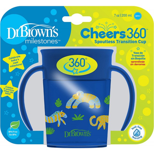 Dr. Browns TC71006 Παιδικό Ποτηράκι Miracle 360° Πλαστικό Μπλε 6m+ 200ml