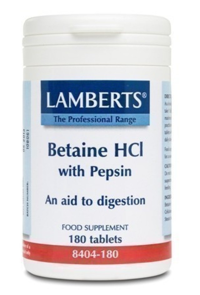 LAMBERTS BETAINE HCL 324MG PEPSIN 5MG