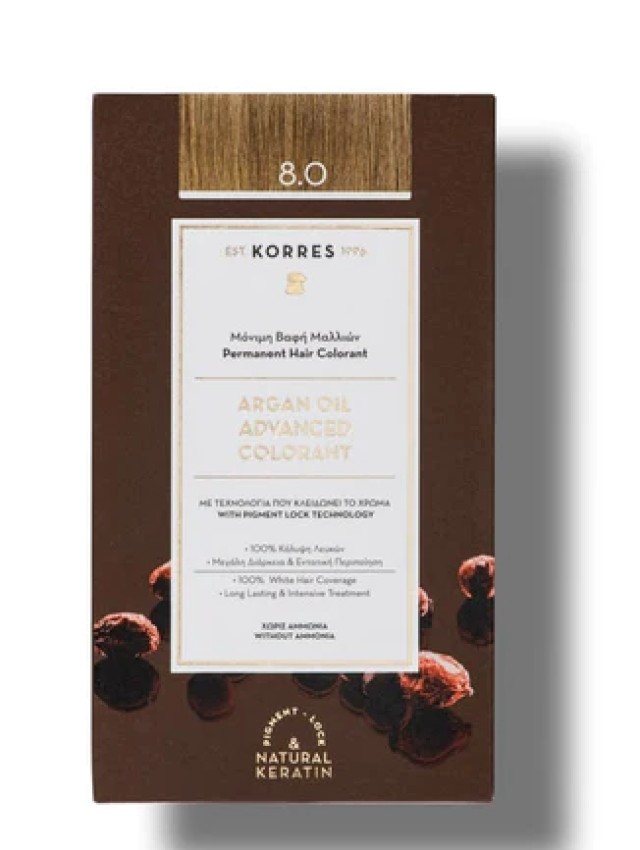 Korres Argan Oil Advanced Colorant 8.0 Ξανθό Ανοιχτό Φυσικό 50ml