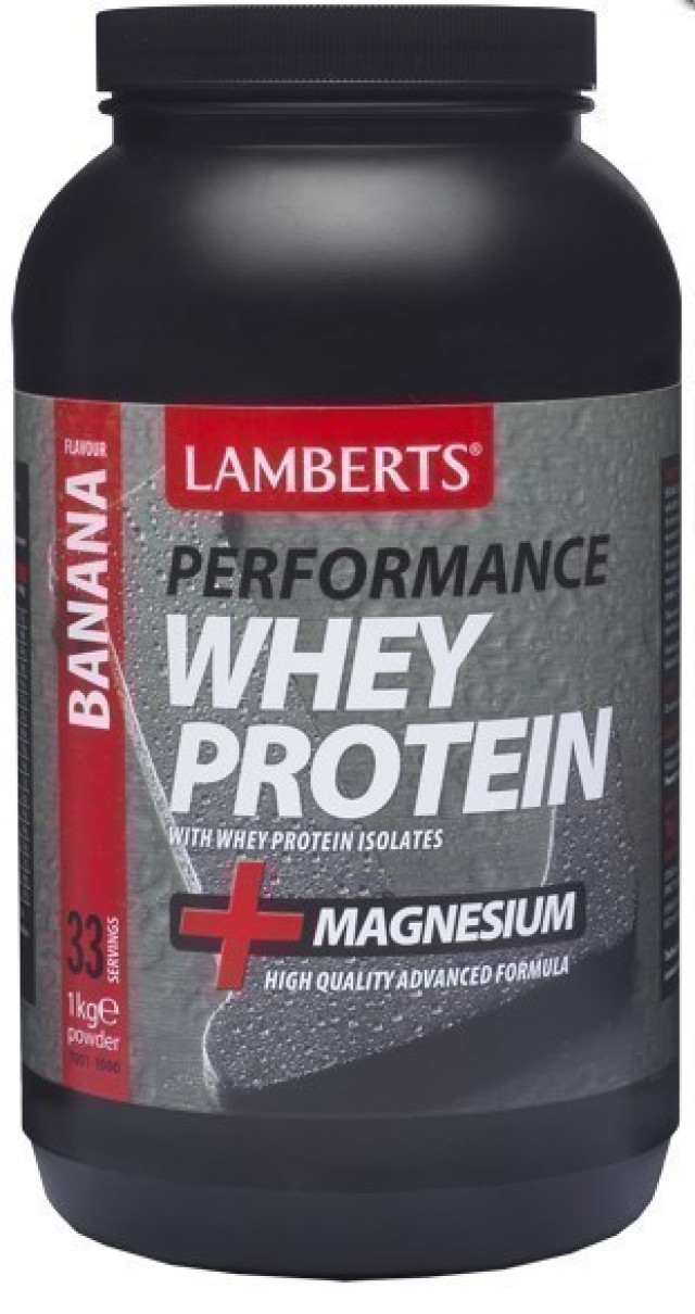 Lamberts Performance Whey Protein & Magnesium Μπανάνα 1000gr
