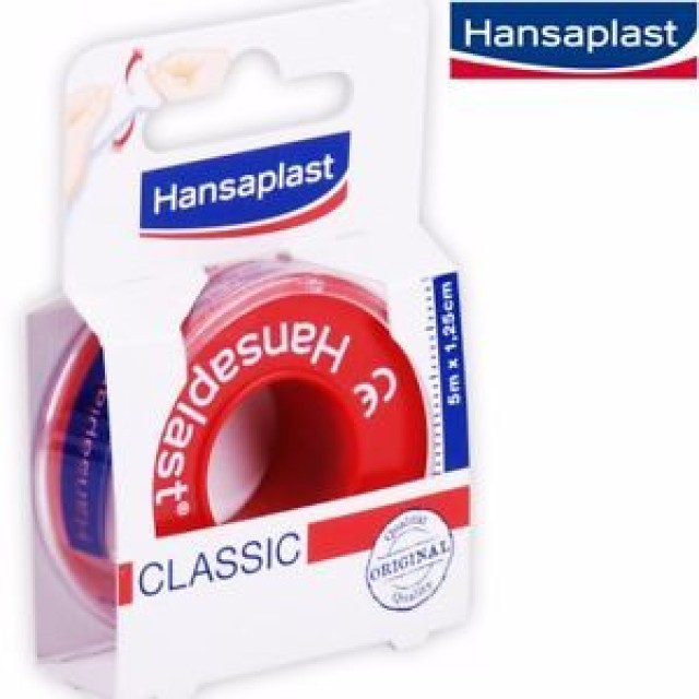 Hansaplast Αυτοκόλλητη Επιδεσμική Ταινία Classic Γιά Ισχυρές Επιδέσεις 1.25cm* 5m