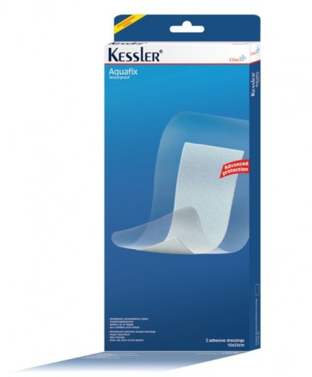 Kessler Clinica Γάζες Aquafix Αδιάβροχη 10cmΧ25cm 3τμχ