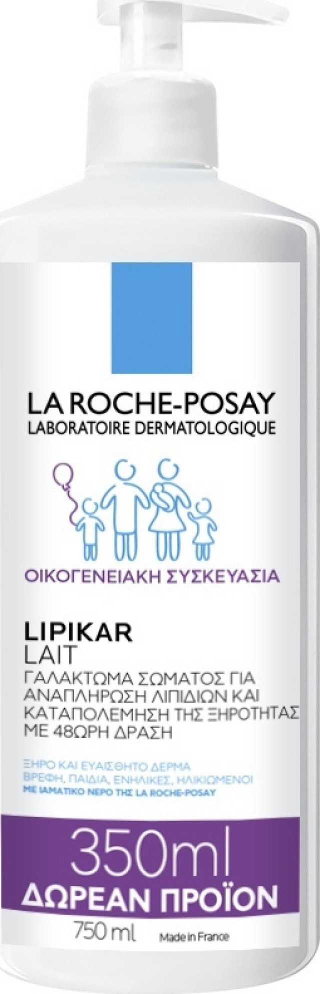 La Roche Posay Lipilar Lait Γαλάκτωμα Σώματος 400ml +350ml Δώρο