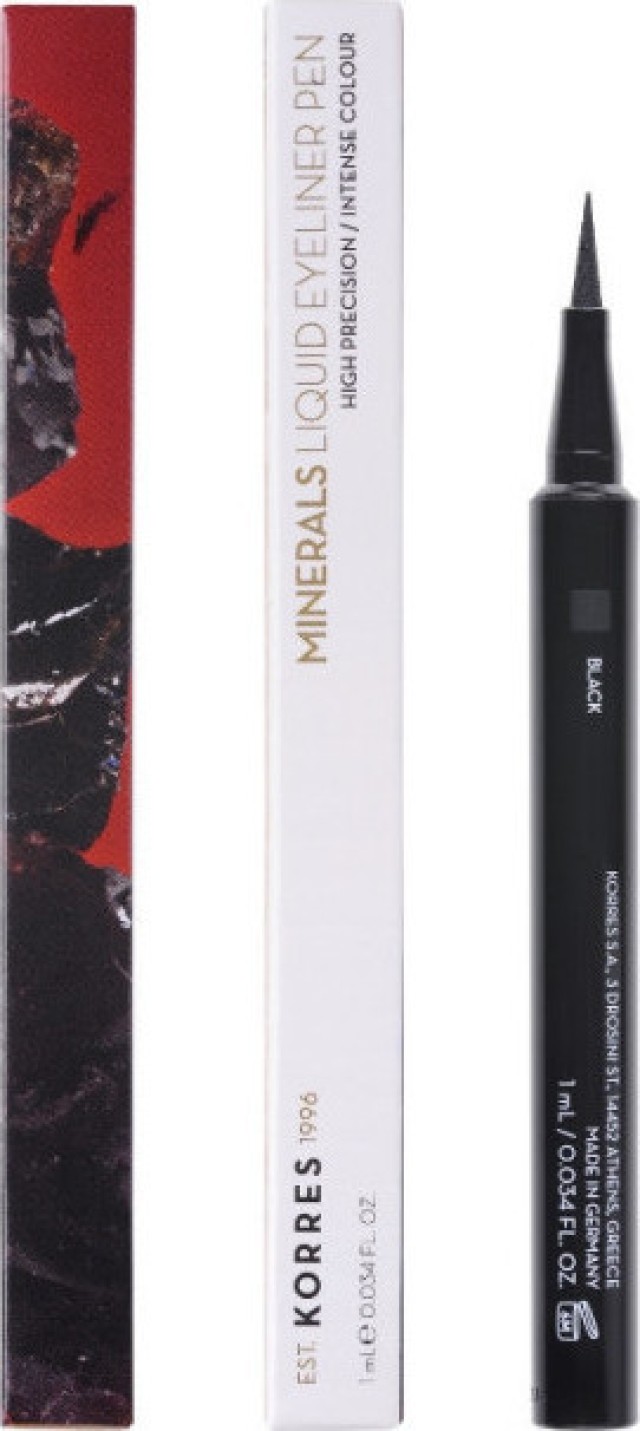 KORRES MINERALS LIQUID EYELINER PEN No 01 BLACK 1ml