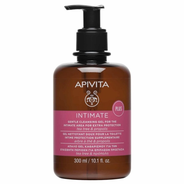 Apivita Intimate Plus Gentle Cleansing Gel Απαλό Gel Καθαρισμού για την Ευαίσθητη Περιοχή για Επιπλέον Προστασία, 300ml